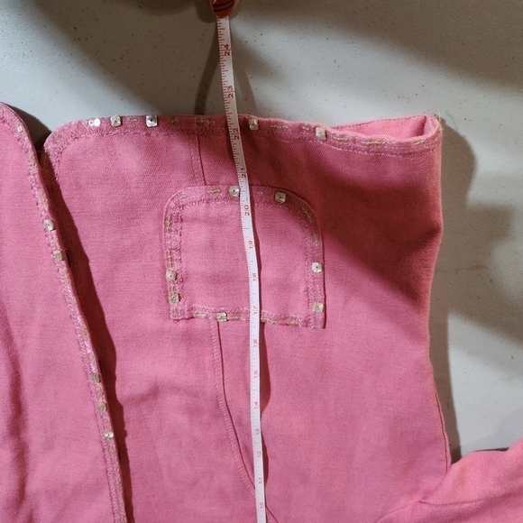 Sigrid Olsen Linen Blend Pink Lined   Sz. 14 Blazer Jacket - Picture 7 of 11